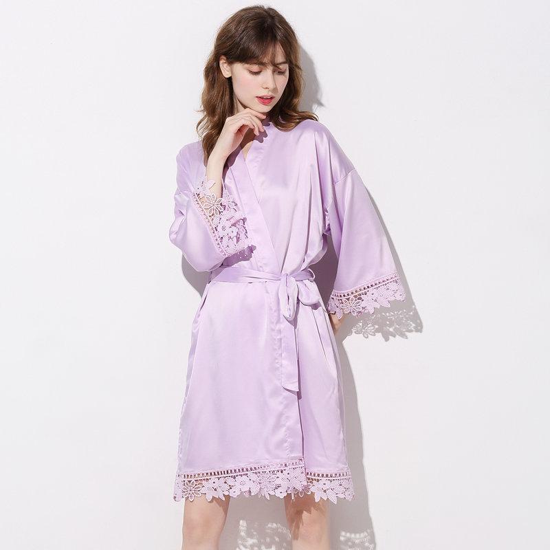 Luxurious Lace Spa Collection Plush Silk Robe - Robes - INS | Online Fashion Free Shipping Clothing, Dresses, Tops, Shoes - 03/03/2021 - Blue - Color_Blue