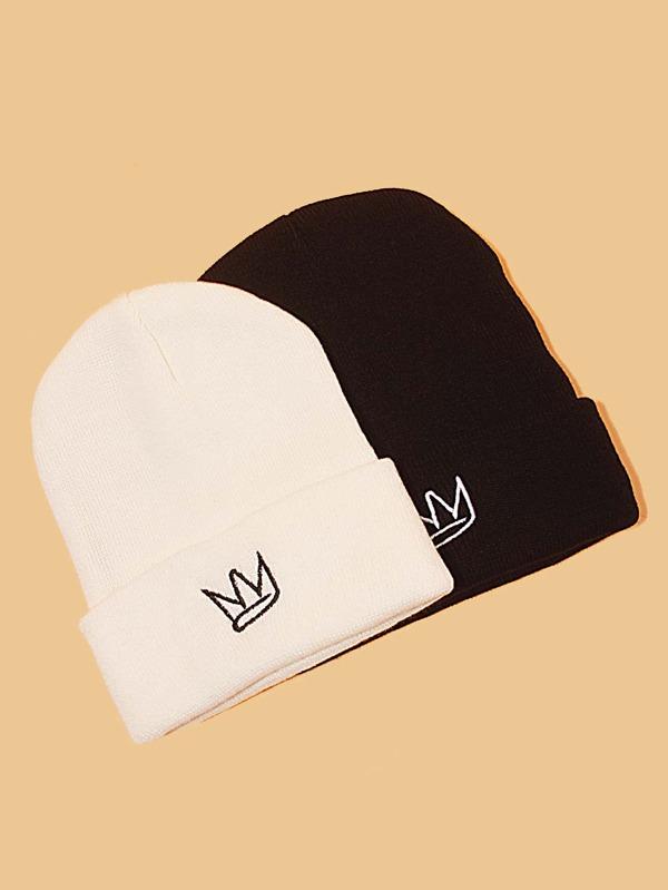 Man Cartoon Embroidery Beanie - INS | Online Fashion Free Shipping Clothing, Dresses, Tops, Shoes