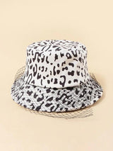 Mesh Embellished Cow Pattern Bucket Hat - INS | Online Fashion Free Shipping Clothing, Dresses, Tops, Shoes