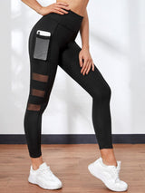 Mesh Panel Sports Leggings & Phone Pocket - INS | Online Fashion Free Shipping Clothing, Dresses, Tops, Shoes