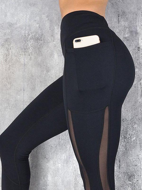 Mesh Pocket Fitness Leggings - Leggings - INS | Online Fashion Free Shipping Clothing, Dresses, Tops, Shoes - 02/26/2021 - Autumn - Black