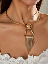 Metal Tassel Decor Necklace - INS | Online Fashion Free Shipping Clothing, Dresses, Tops, Shoes