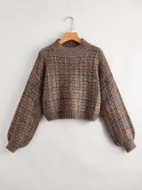 Mock-neck Boucle Knit Sweater - INS | Online Fashion Free Shipping Clothing, Dresses, Tops, Shoes