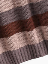 Mock Neck Colorblock Stripes Oversized Sweater - INS | Online Fashion Free Shipping Clothing, Dresses, Tops, Shoes