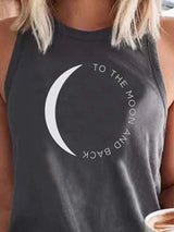 Moon Alphabet Print Round Neck Tank Top - Tanks - INS | Online Fashion Free Shipping Clothing, Dresses, Tops, Shoes - 05/06/2021 - Category_Tanks - Color_Gray