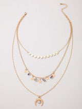 Moon & Star Charm Layered Necklace - INS | Online Fashion Free Shipping Clothing, Dresses, Tops, Shoes