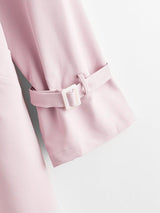 Notch Collar Buckle Strap Sleeve Self Belted Coat - INS | Online Fashion Free Shipping Clothing, Dresses, Tops, Shoes