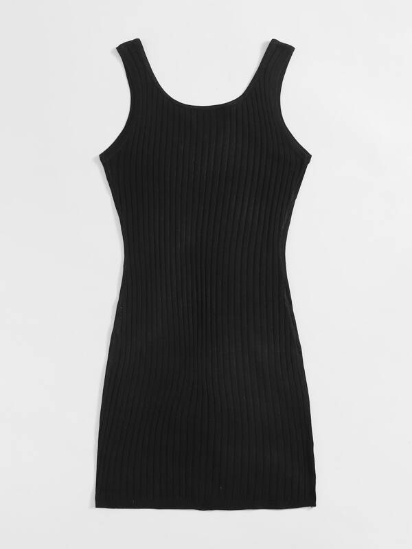 Notch Neck Rib-knit Sweater Dress - INS | Online Fashion Free Shipping Clothing, Dresses, Tops, Shoes