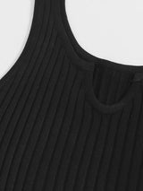 Notch Neck Rib-knit Sweater Dress - INS | Online Fashion Free Shipping Clothing, Dresses, Tops, Shoes