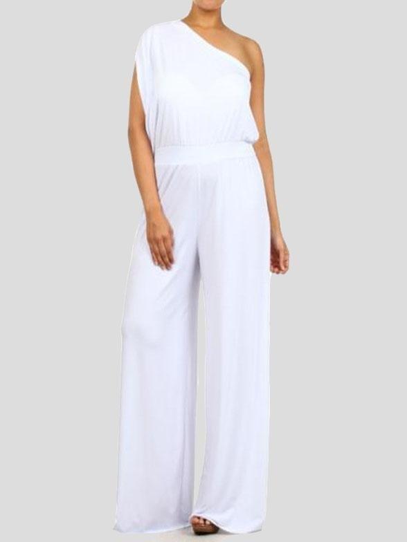 Off-shoulder Loose High-waist Jumpsuit - Jumpsuit & Rompers - INS | Online Fashion Free Shipping Clothing, Dresses, Tops, Shoes - 08/07/2021 - 20-30 - Bottoms