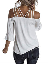 Off-the-shoulder Short-sleeved Blouse - Blouses - INS | Online Fashion Free Shipping Clothing, Dresses, Tops, Shoes - 14/05/2021 - 140521 - Category_Blouses