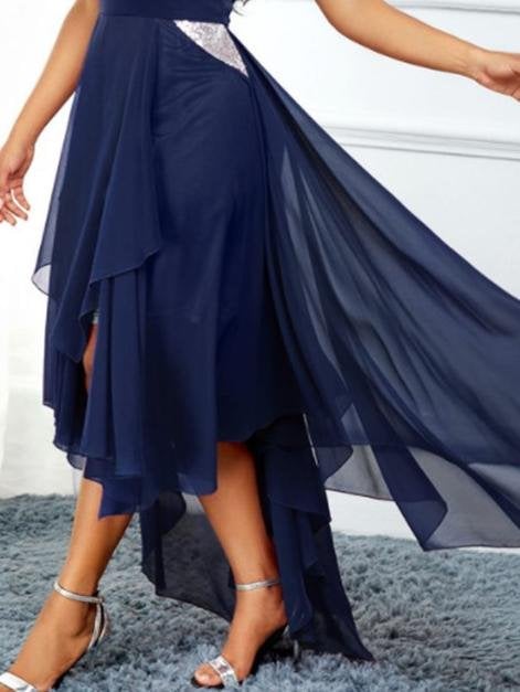 One-shoulder Asymmetrical Hem Slim Dress - Midi Dresses - INS | Online Fashion Free Shipping Clothing, Dresses, Tops, Shoes - 09/06/2021 - Category_Midi Dresses - Color_Black