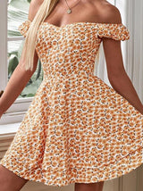 One-Shoulder Floral Print Mini Dress - Mini Dresses - INS | Online Fashion Free Shipping Clothing, Dresses, Tops, Shoes - 18/06/2021 - 20-30 - Category_Mini Dresses