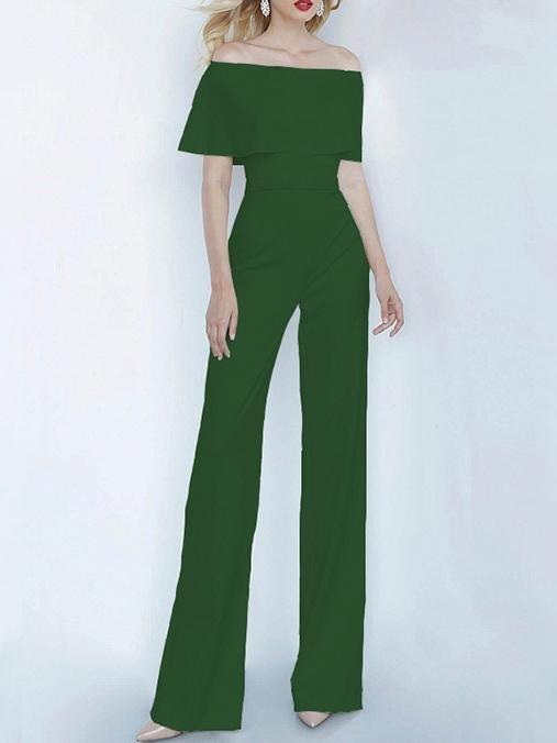 One-shoulder Short Sleeve Solid Fashion Jumpsuit - Jumpsuits & Rompers - INS | Online Fashion Free Shipping Clothing, Dresses, Tops, Shoes - 01/07/2021 - 20-30 - Bottoms