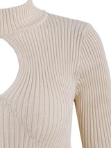 Open Back Ribbed Tie Cut Out Knitwear - INS | Online Fashion Free Shipping Clothing, Dresses, Tops, Shoes