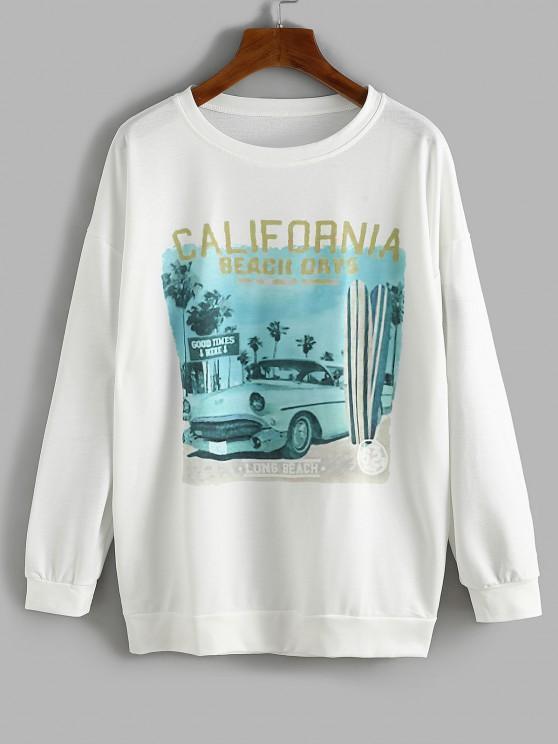 Oversize Car CALIFORNIA Graphic Sweatshirt - INS | Online Fashion Free Shipping Clothing, Dresses, Tops, Shoes