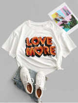 Oversize More Graphic Tee - INS | Online Fashion Free Shipping Clothing, Dresses, Tops, Shoes