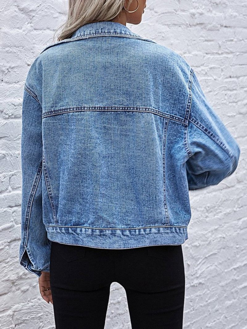 Patched Button Up Denim Jacket - Denims - INS | Online Fashion Free Shipping Clothing, Dresses, Tops, Shoes - 2XL - 3XL - 4XL