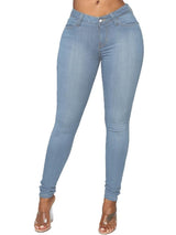 Pencil Pants Button Plain Women's Slim Mid Waist Jeans - Jeans - INS | Online Fashion Free Shipping Clothing, Dresses, Tops, Shoes - 15/03/2021 - 2XL - 3XL