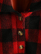 Plaid Button Up Borg Teddy Jacket - INS | Online Fashion Free Shipping Clothing, Dresses, Tops, Shoes