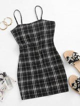 Plaid Cami Bodycon Dress - INS | Online Fashion Free Shipping Clothing, Dresses, Tops, Shoes