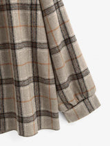 Plaid Drop Shoulder Open Front Coat - INS | Online Fashion Free Shipping Clothing, Dresses, Tops, Shoes