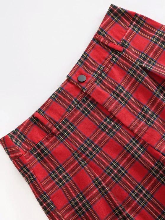 Plaid High Waisted Zipper Fly Shorts - INS | Online Fashion Free Shipping Clothing, Dresses, Tops, Shoes