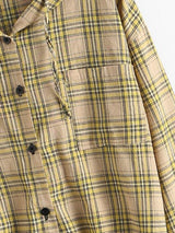 Plaid Hooded Drawstring Chest Pocket Jacket - INS | Online Fashion Free Shipping Clothing, Dresses, Tops, Shoes