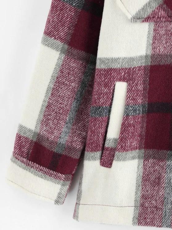 Plaid Pockets Coat - INS | Online Fashion Free Shipping Clothing, Dresses, Tops, Shoes