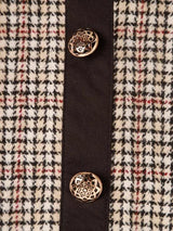 Plaid Tweed Metallic Button Mini Skirt - INS | Online Fashion Free Shipping Clothing, Dresses, Tops, Shoes