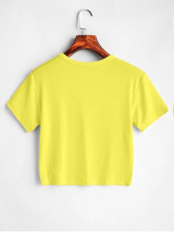 Plain Cropped Tee - INS | Online Fashion Free Shipping Clothing, Dresses, Tops, Shoes