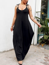 Plain Pocket Design Casual Dress - Maxi Dresses - INS | Online Fashion Free Shipping Clothing, Dresses, Tops, Shoes - 29/04/2021 - Casual Dresses - Color_Black