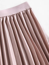 Pleated Elastic Waist Midi Skirt - INS | Online Fashion Free Shipping Clothing, Dresses, Tops, Shoes