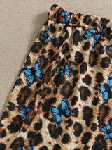 Plus Butterfly Print Top & Leopard Shorts PJ Set - INS | Online Fashion Free Shipping Clothing, Dresses, Tops, Shoes