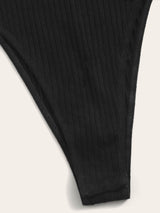 Plus Buttoned Front Rib-knit Tank Bodysuit - Plus Bodysuit - INS | Online Fashion Free Shipping Clothing, Dresses, Tops, Shoes - 01/27/2021 - 0XL - 1XL