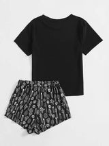 Plus Cactus Print Pajama Set - INS | Online Fashion Free Shipping Clothing, Dresses, Tops, Shoes