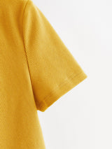 Plus Collared Rib-knit Crop Top - INS | Online Fashion Free Shipping Clothing, Dresses, Tops, Shoes