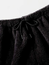 Plus Drawstring Waist Flannel Sleep Shorts - INS | Online Fashion Free Shipping Clothing, Dresses, Tops, Shoes