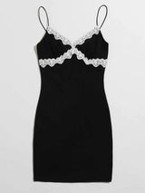 Plus Lace Trim Bodycon Dress - INS | Online Fashion Free Shipping Clothing, Dresses, Tops, Shoes