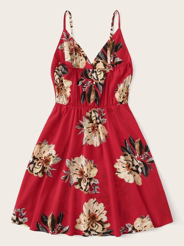 Plus Large Floral Print Cami Dress - INS | Online Fashion Free Shipping Clothing, Dresses, Tops, Shoes