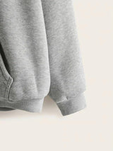 Plus Letter Print Kangaroo Pocket Hoodie - INS | Online Fashion Free Shipping Clothing, Dresses, Tops, Shoes