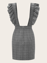 Plus Plaid Ruffle Trim Suspender Dress - Curve+Plus - INS | Online Fashion Free Shipping Clothing, Dresses, Tops, Shoes - 2XL - 3XL - 4XL
