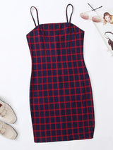 Plus Plaid Slip Dress - INS | Online Fashion Free Shipping Clothing, Dresses, Tops, Shoes