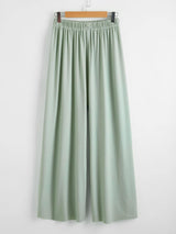 Plus Solid Wide Leg Pants - INS | Online Fashion Free Shipping Clothing, Dresses, Tops, Shoes