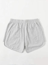 Plus Tie Front Solid Dolphin Shorts - INS | Online Fashion Free Shipping Clothing, Dresses, Tops, Shoes