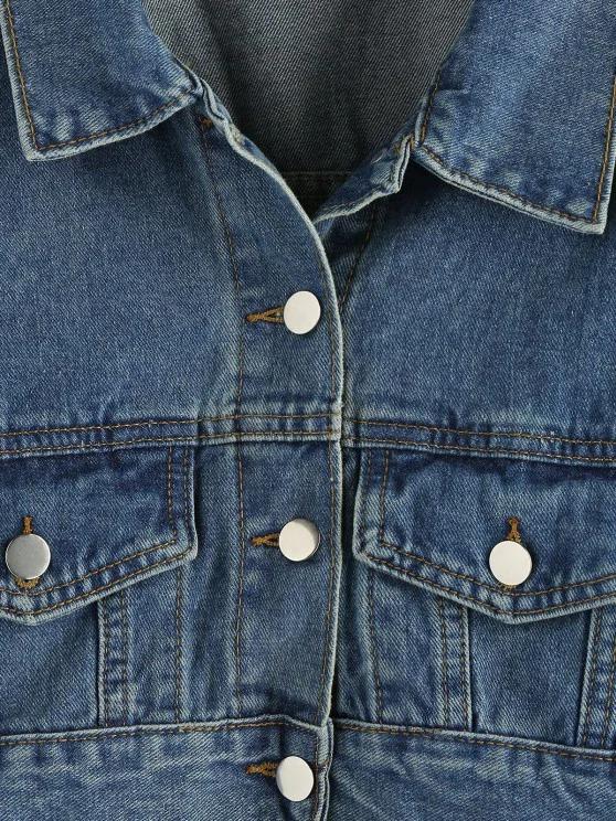 Pockets Short Denim Jacket - INS | Online Fashion Free Shipping Clothing, Dresses, Tops, Shoes