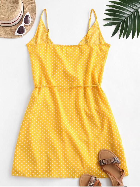 Polka Dot Spaghetti Strap Wrap Dress - INS | Online Fashion Free Shipping Clothing, Dresses, Tops, Shoes