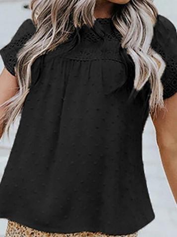 Pompom Hollow Casual T-shirt - T-shirts - INS | Online Fashion Free Shipping Clothing, Dresses, Tops, Shoes - 18/06/2021 - 20-30 - color-black