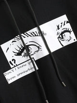 Pop Art Eye Print Drawstring Crop Hoodie - INS | Online Fashion Free Shipping Clothing, Dresses, Tops, Shoes
