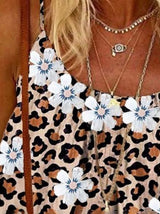 Popular Flowers & Leopard Print Sling Vest - Tank Tops - INS | Online Fashion Free Shipping Clothing, Dresses, Tops, Shoes - 10-20 - 14/07/2021 - color-brown
